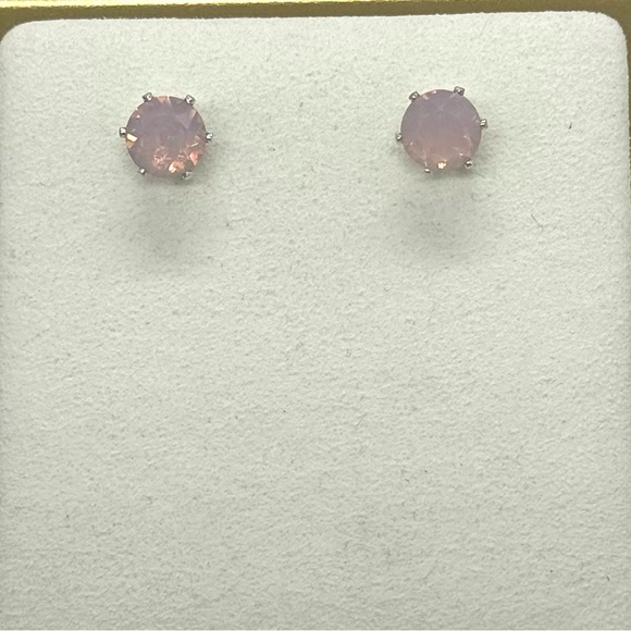 Rose Water Opal 8mm Crystal Stud Earrings Made with Swarovski Crystals - Picture 6 of 14